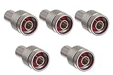 Ecore Cables N Male Crimp Connector - LMR-400 & Belden 9913 - 5 Pack