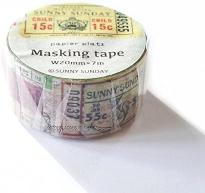 Papier Platz Japanese Washi Masking Paper Tape/Sunny Sunday/Collage/Tickets (Tickets [37-637])