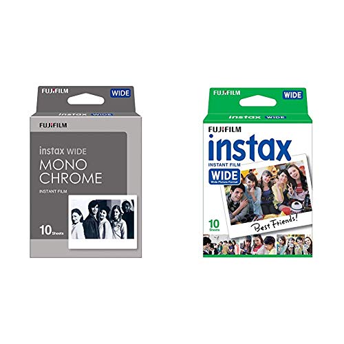Fujifilm Instax Wide Pack de 10 Film Monochrome & Film Instax Wide Fujifilm Pack 1x10 poses