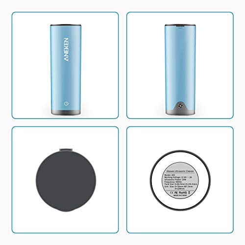 Aneken Ultrasonic Cleaner, Professional Portable Ultrasonic Glasses Cleaner / Jewelry Cleaner for Eyeglasses, Jewelry, Diamonds, Sunglasses, Rings and more, Blue