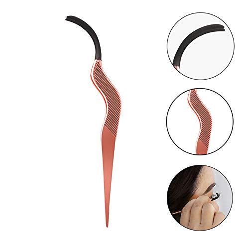 WOKOTO Stainless Steel false eyelash applicator tweezers rose gold Nipper Tool for eyelash extension Application and Removal