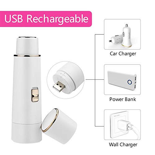 Facial Hair Remover For Women Rechargeable - Painless Waterproof Hair Removal Trimmer for Face, Peach Fuzz, Upper Lip and Armpit