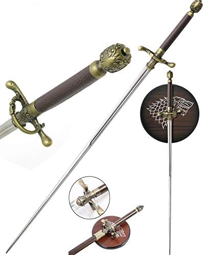 Mastergoswords Game of Thrones 1:1 Replica Stainless Steel Arya Stark's Needle Sword (Mount Plaque and Sheath Included)