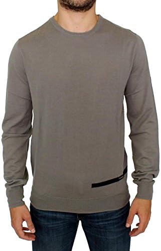 GF Ferre Gray Knitted Wool Crewneck Pullover Sweater