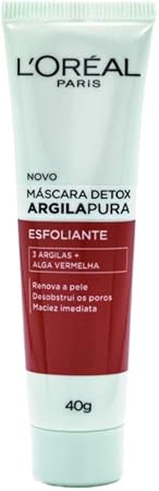Máscara Detox Esfoliante de Argila Pura, L'Oréal Paris, 40G