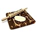 Christmas Wooden Rolling Pins color mogu Engraved Embossing Rolling Pin with Christmas Symbols for Baking Embossed Cookies (tree) (tree)