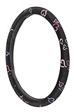 Linked Hearts Steering Wheel Cover Slip-On Smooth Grip - Black