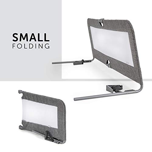 Hauck Sleep N Safe Plus XL Bed Guard for Toddler, 150 x 50 x 44 cm, Foldable Bed Rail for Travel 77 x 6 x 45 cm, Grey