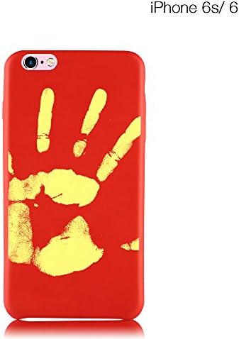 Fashion Thermal Heat Induction Thermochromic Cell Phone Case Hard PC Rubber for iPhone6/6s/7/6plus/7plus (iphone6/6sred)