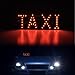 AutoEC Taxi LED Sign Decor, 2 Color Changeable Taxi Flashing Hook on Car Window with DC12V Car Charger Inverter