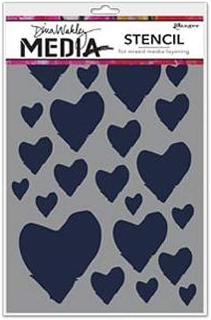 Dina Wakley Media Stencils - Best Hearts