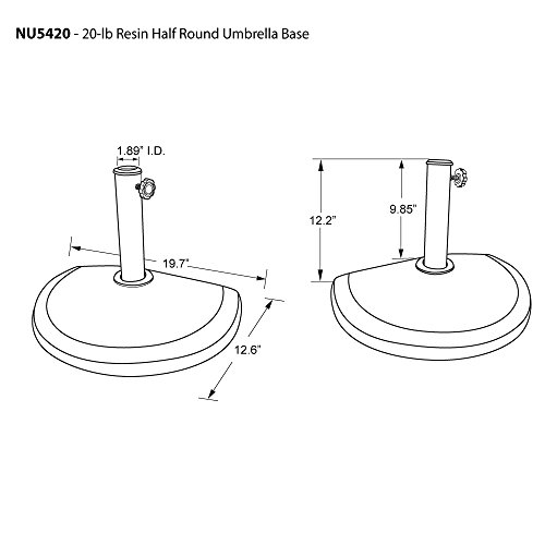Island Umbrella Resin Half Round Umbrella Base, Brown Pricepulse