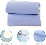 Clair de Lune 2 Pack Fitted Moses Basket Sheets Blue 74 x 30 cm view 3