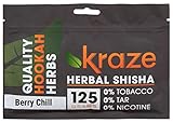 Kraze Hookah Tobacco-Free Herbal Shisha Molasses, 125g (Berry Chill)