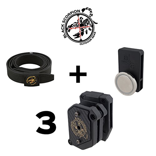 IPSC & USPSA Black Scorpion Professional Shooting (Belt +3 Magazines Pouches Storm I + 1 Magnetic Magazine Pouch.)