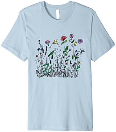 Mens Wild Flowers T-Shirt Medium Baby Blue