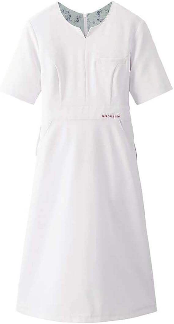 Amazon Co Jp マーキュリーデュオ ワンピース レディース シワになりにくい 透けにくい ナース 看護師用 女性用 白衣 エステ 美容 受付 制服 服 ファッション小物