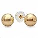 Dazzlingrock Collection 10k Ball 6mm Stud Earrings with Silicone covered Gold Pushbacks, Yellow Gold