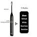 Sonic Electric Toothbrush Travel Rechargeable for Superior Dental Hygiene Daily Clean, Gum Care, Sensitive, Whitening, and Deep Clean Oral Health Micropulse Bristles with 4 Replacement Heads - Black