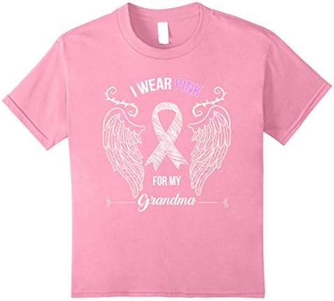 Kids I wear pink for my grandma that has cancer Thsirt 8 Pink