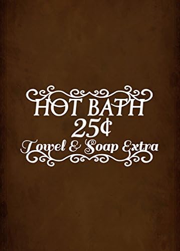 HOT BATH 25 CENRS TOWEL &amp; SOAP EXTRA Novelty Aluminum Metal Sign Brown