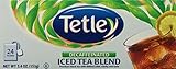 Tetley Naturally Decaffeinated Iced Tea Blend, Family Size, 24-Count Tea Bags (Pack of 6)