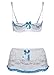 COSWE Women's Lace Open Cup Bra and Garter Skirt Set(White,M)
