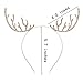 VOGUEKNOCK Christmas Headband Reindeer Antlers Crystal Paved Delicate Metal Headband Gold