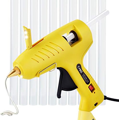 Hot Glue Gun with LED Lights,60/100W Full Size Dual Power High Temp Heavy Duty Melt Glue Gun Kit with 10 Pcs Premium Glue Sticks(0.43'' x 8") for DIY, Arts & Crafts Use,Christmas Decoration/Gifts