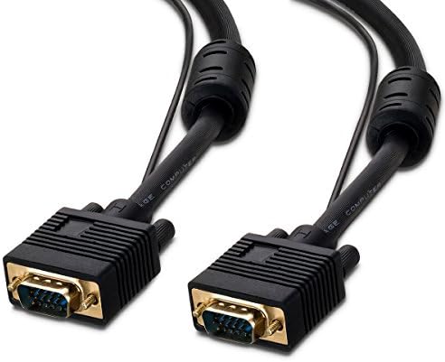 LiuTian Premium VGA Cable with Audio 3.5mm AUX Jack (50 Feet) HD15 Male to Male M/M VGA SVGA UXGA with Auxiliary Headset Stereo Sound Connection Wire Cord Plug for LCD LED Monitor TV HDTV Projector