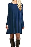 LILBETTER Women's Long Sleeve Casual Loose T-Shirt Dress