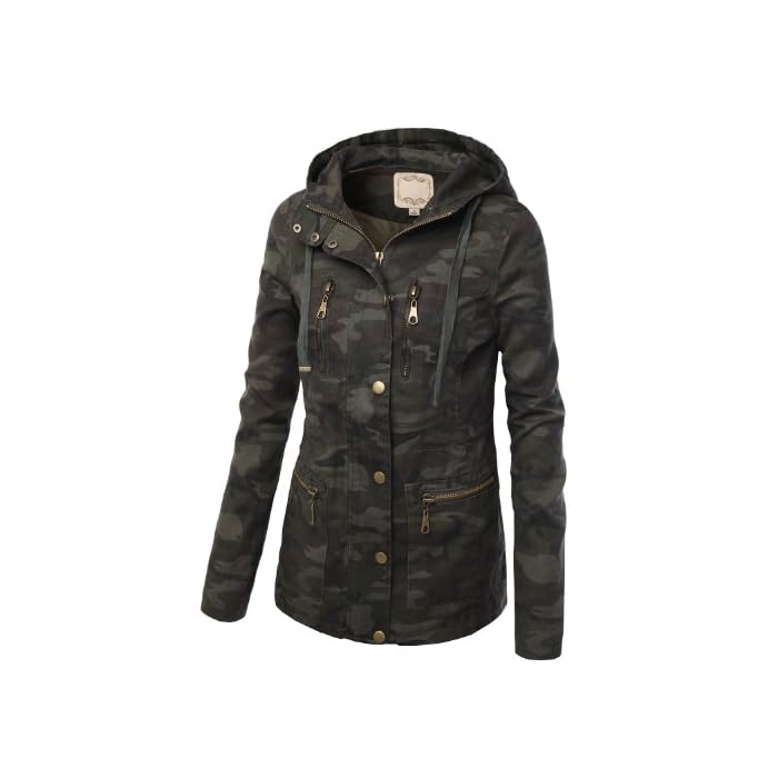 Buy LE3NO Womens Military Anorak Safari 