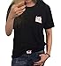 Doris Pocket Cat Women's T-Shirts with Hidden Surprise Middle Finger, Black, Large