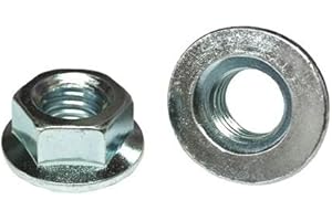 BOLTSANDNUTS.COM (25) M8-1.25 Hex Flange Nuts Class 10 Zinc Clear