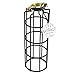 Rustic State Cylinder Long Metal Wire Hanging Pendant Light Cage, Lamp Shade, Bulb Cover Guard, Lighting Fixture for Industrial Vintage Farmhouse DIY Project - 10 Inch - Black