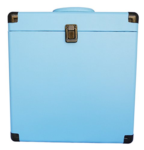 TechPlay IEP40, Retro Record Carrying Case for Albums (Turquoise)