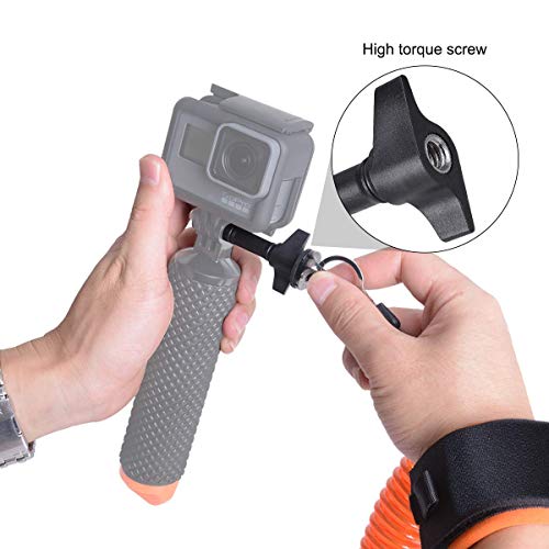 Waterproof Action Camera Floating Hand Grip + Steel-cored Anti-Loose Dive Wrist Strap Safety Tether for GoPro Sony Olympus Underwater Sports Motion Camcorder Diving Surfing Snorkeling Drifting Photo