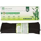Activated Charcoal Shoe Deodorizer Inserts By Sagano - 2x Extra Large Size Shoe Odor Eliminators to Keep Your Feet and Shoes Fresh and Dry - Eliminates Moisture and Odor in Purses and Bags