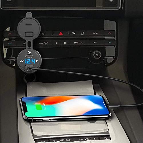 PD Type C USB Car Charger Socket and QC 3.0 Quick Charger 12V/24V Car