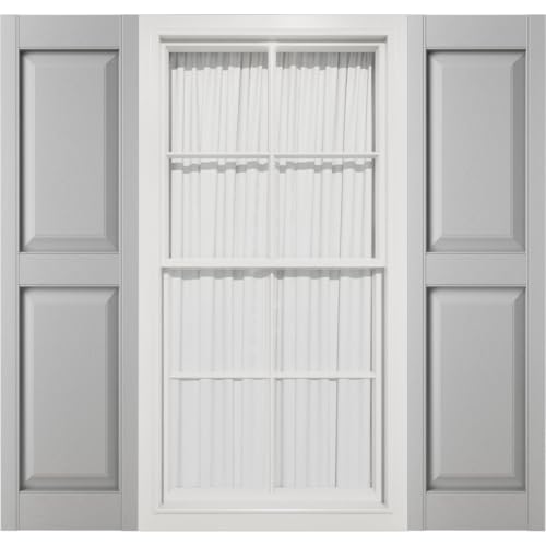 12"W x 57"H Mid-America Vinyl, TailorMade Two Equal Panels, Raised Panel Shutte…