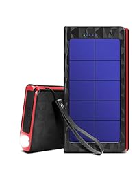 Cargador portátil con cargador solar de 20000mAh con carga rápida tipo C y micro entradas, cargador solar con 3 salidas y linterna LED y luz estroboscópica, IPX5, impermeable, apto para smartphones y más