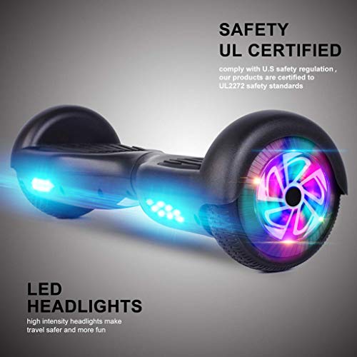 Scooter, Electric Unicycle Self Balancing Control Scooter Mini Smart Scooter 2 Wheels iPad Cover Low Battery Protection LED Works (White)