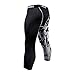 Athmile Mens Compression Leggings Pants,Baselayer Running Tights, 3/4 Cool Dry Sports Capri Pants,Camouflage, Black