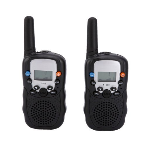 T-388 Walkie Talkie Atomatic Battery Save LCD Walkie Talkie (black)
