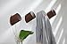 100% Natural Wooden Coat Hooks, Wall Mounted Single Wall Hook Rack, 2Pcs Decorative Craft Clothes Hooks (Black Walnut)