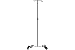 Konmee IV Poles with Wheels IV Stands 2 Hooks 4 Legs Rolling Base with Heavy Duty Stainless Steel, Adjustable Height