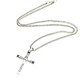 Jiayiqi Vintage Punk Statement Necklace Trendy Male Silver Color Cross Crystal Necklace&Pendants For Men Jewelry 2017
