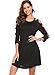 Elesol Women's Casual 3/4 Sleeve Cold Shoulder T-Shirt Dress Swing Dress