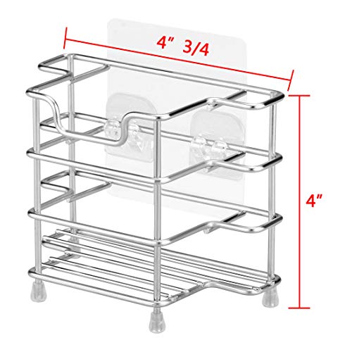 image for Linkidea Toothbrush Holder, Stainless Steel Multifunctional 1+2 Slot T