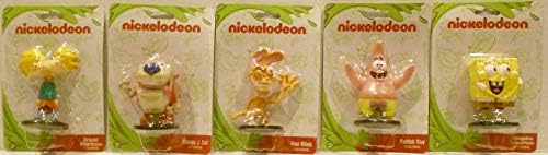 Nickelodeon 5 Character Bundle - PVC 2.75 inches - Spongebob Squarepants & Patrick & Arnold Shortman & Ren & Stimpy